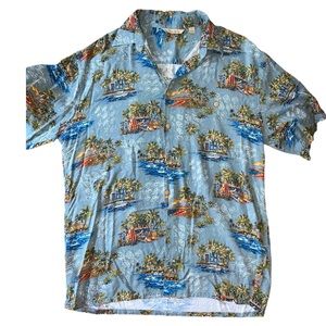 Paradise Collection Hawaiian Camp Button Down Short Sleeve Shirt Size Medium